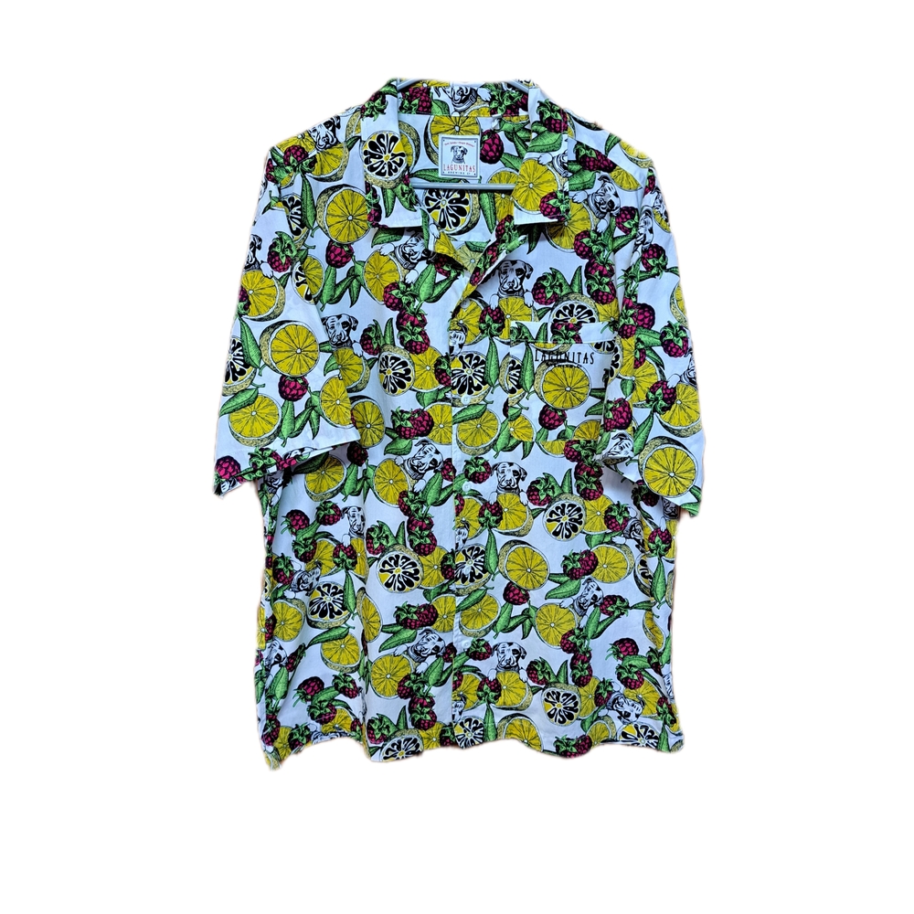 Lagunita Brewing Company Men's XL Short Sleeve Shirt Dog/Lemon Print. Pre-owned